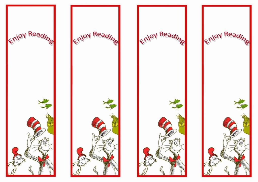 Dr Seuss Bookmarks Printable