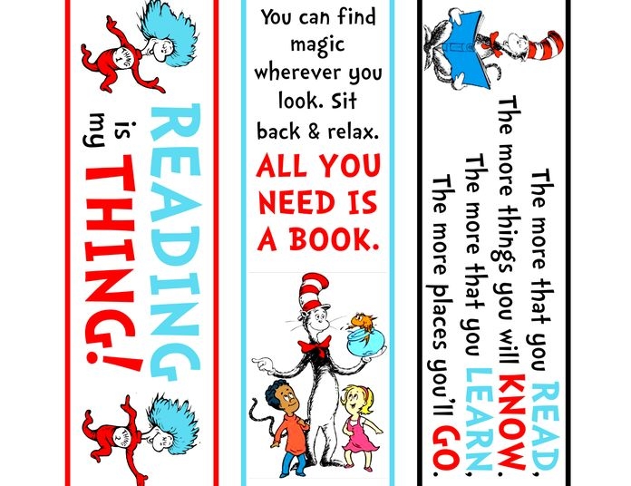 Dr Seuss Free Printable Bookmarks Printable New Year Banners