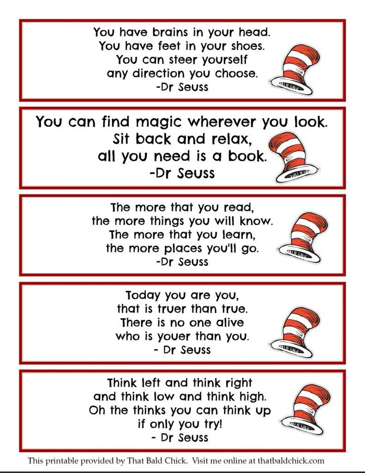 Dr Seuss Printable Bookmarks Printable New Year Banners
