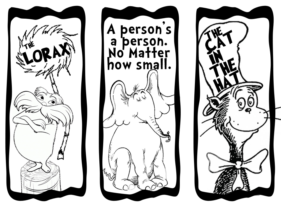 Dr Seuss Printable Bookmarks Printable Online