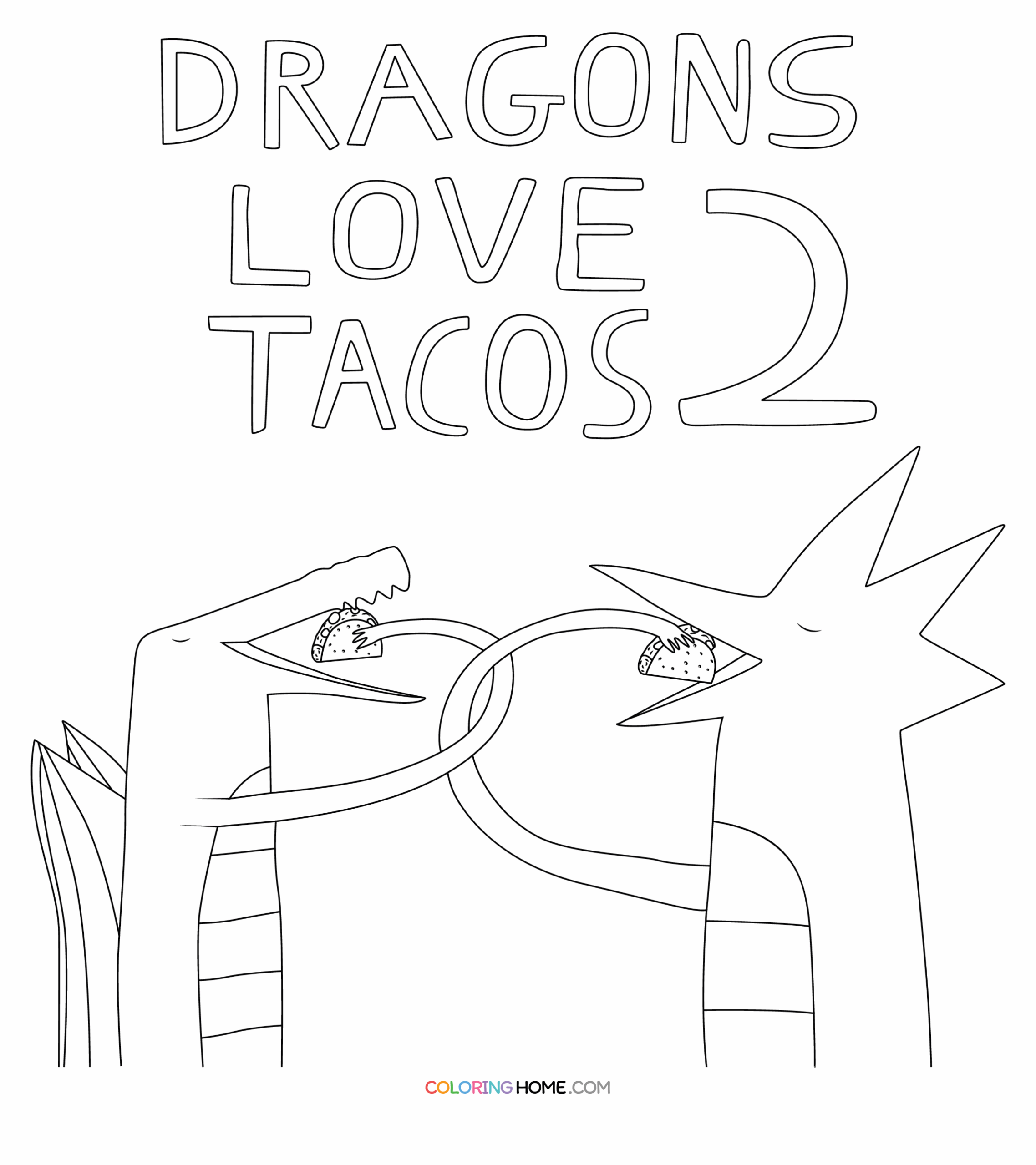 Dragons Love Tacos Coloring Pages Coloring Home