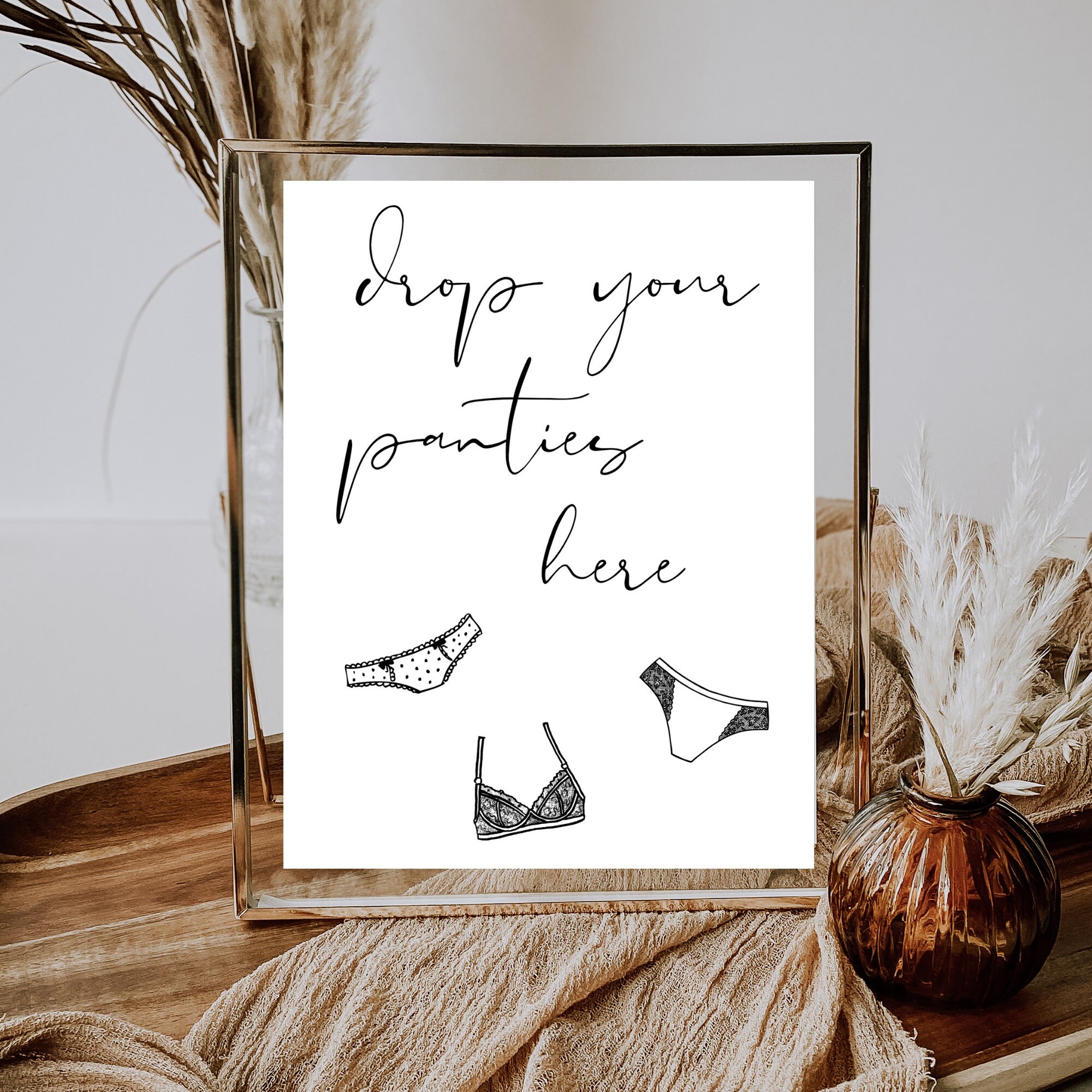 Drop Your Panties Here PRINTABLE Lingerie Shower Sign Etsy