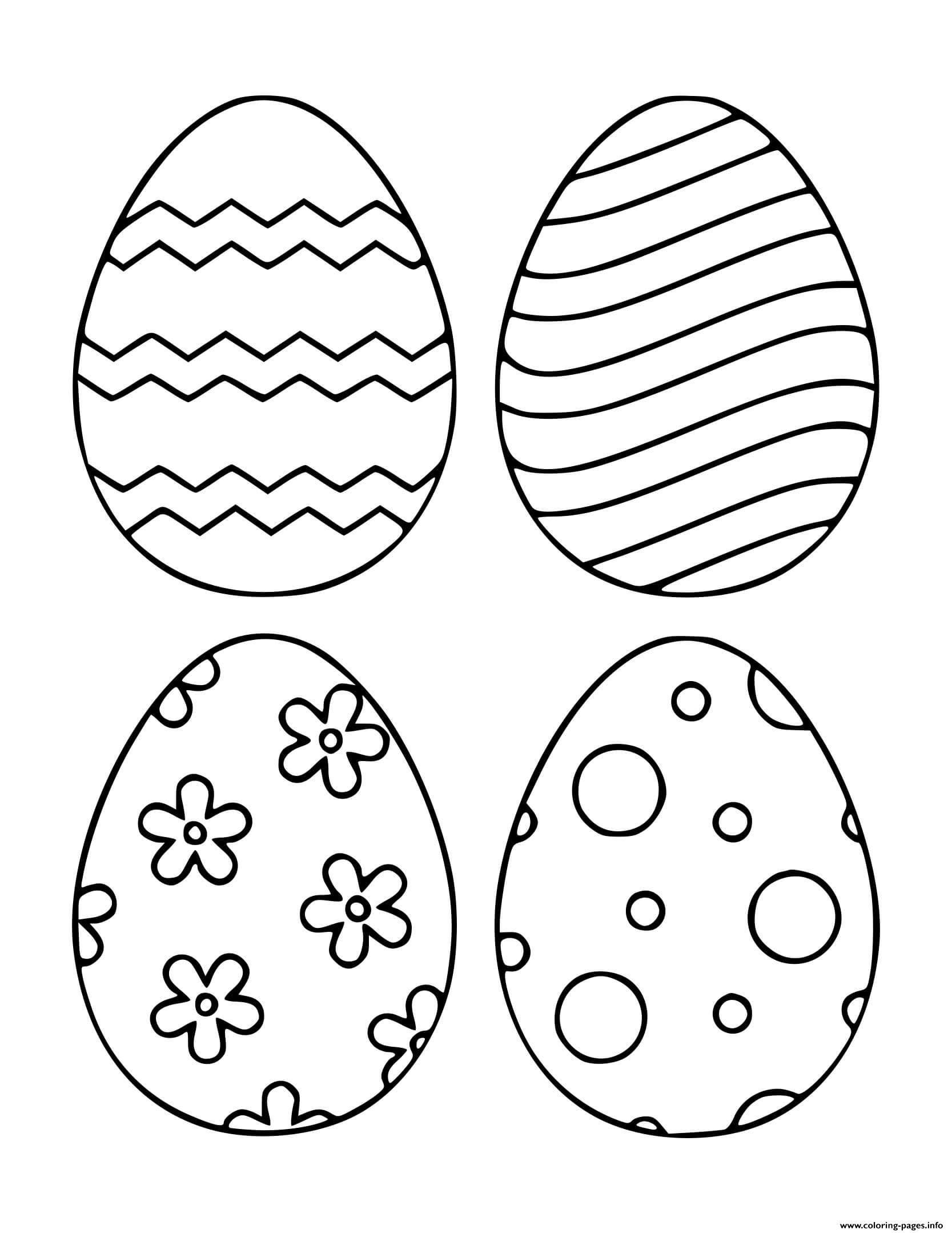 Easter Egg Patterned Coloring Page Printable