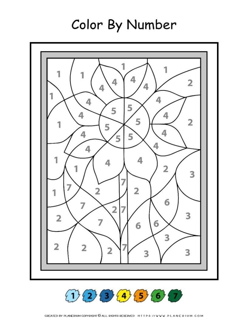 Easy Flower Color By Number Printable Vartogether