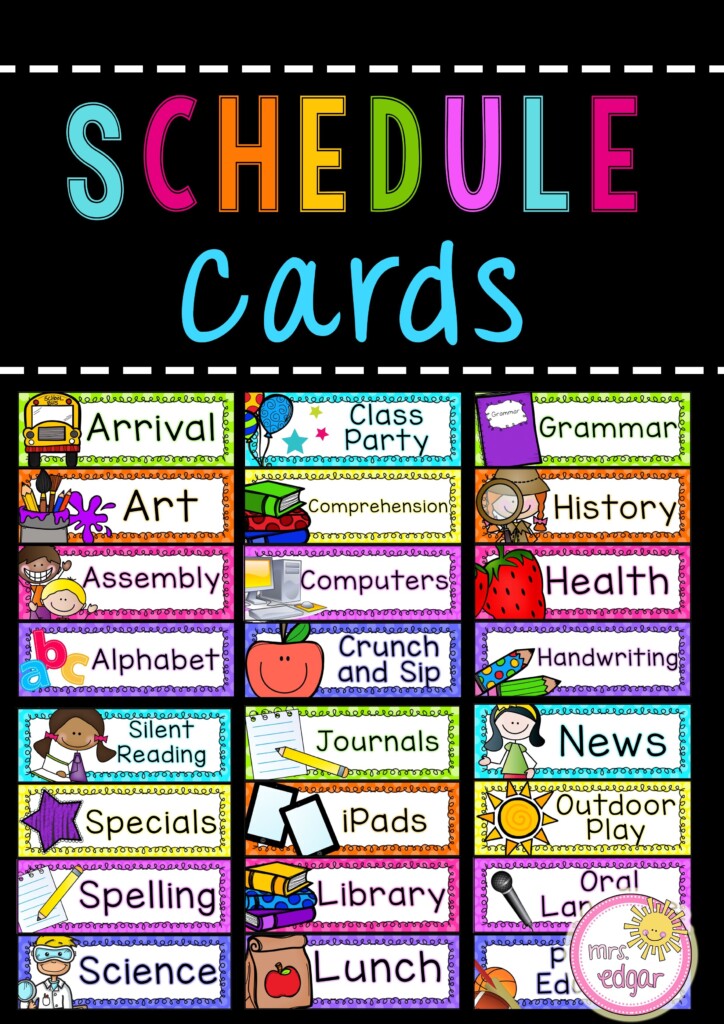 Editable Classroom Schedule Cards