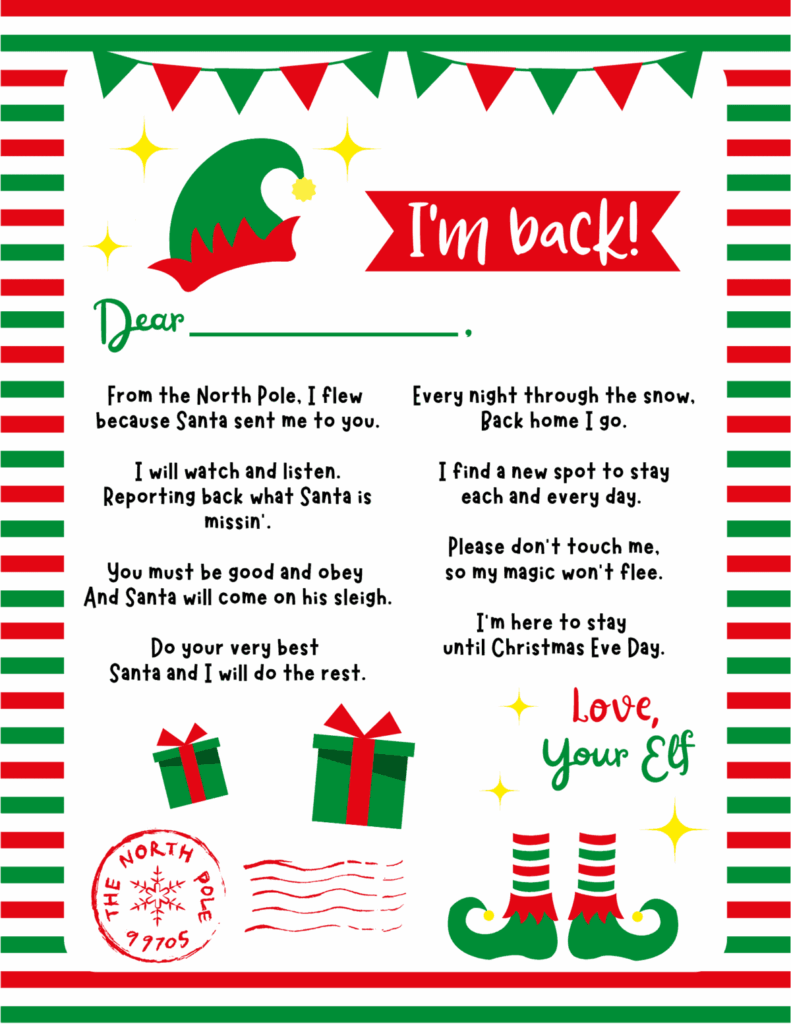 Elf Arrival Letter Free Printable Editable 2024 Darda Katharyn