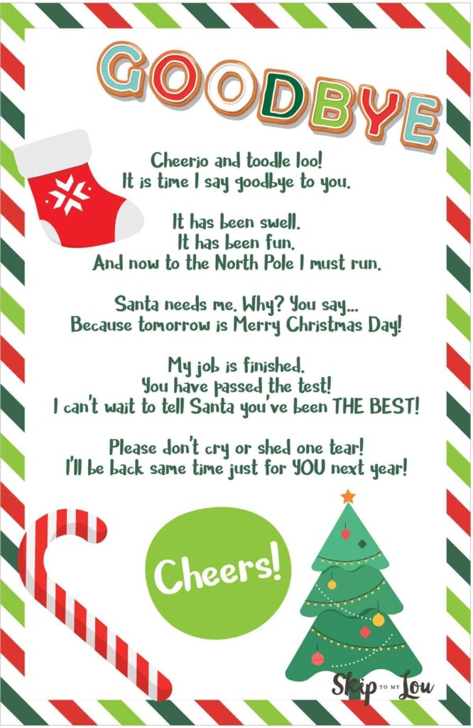 Elf On The Shelf Goodbye Letter Free Printable Pdf Printable Templates