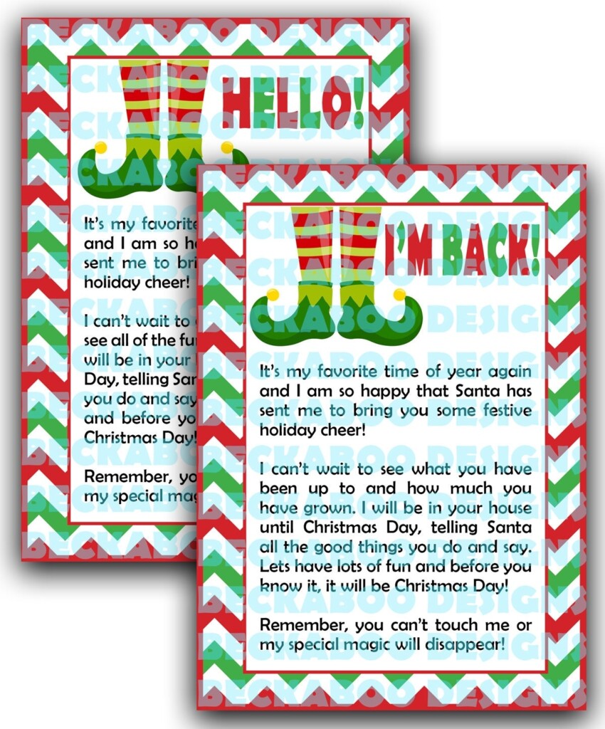 Elf Welcome Back Letter Free Printable