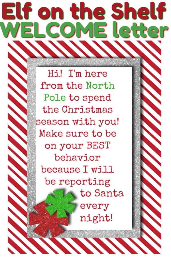Elf Welcome Letter Printable