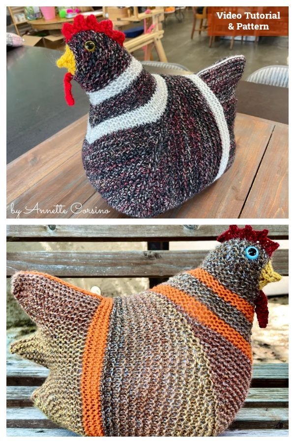 Emotional Support Chicken Knitting Pattern Animal Knitting Patterns