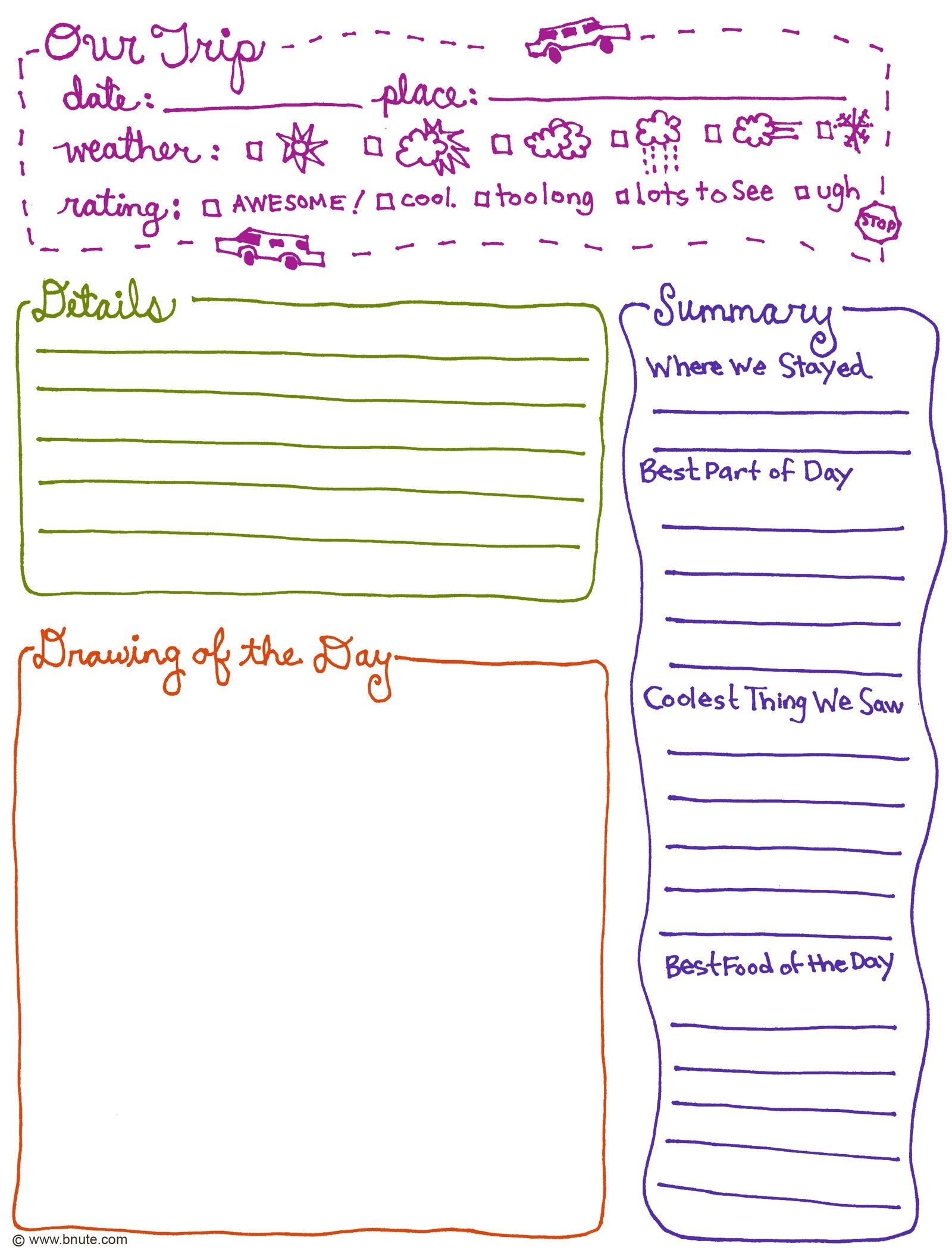 Exclusive Free Printables Journal Ideas Kids Travel Journal Free