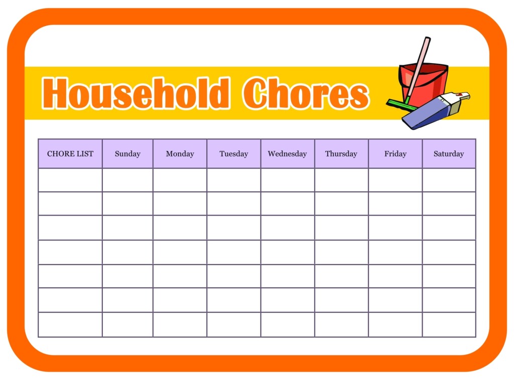 Family Chore Charts 10 Free PDF Printables Printablee