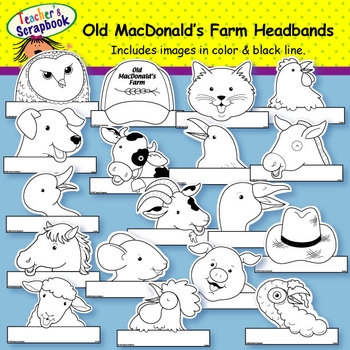 Farm Animal Headbands By TeachersScrapbook Teachers Pay Teachers