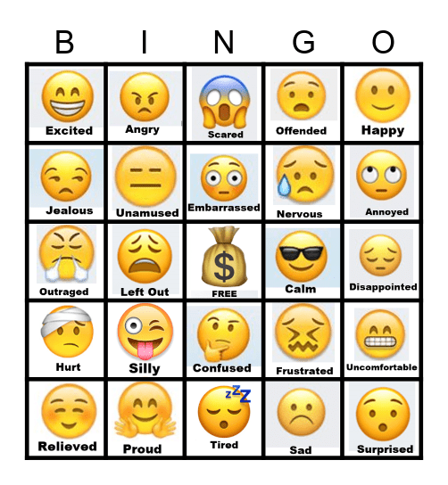 Feelings Bingo Free Printable Printable Templates By Nora