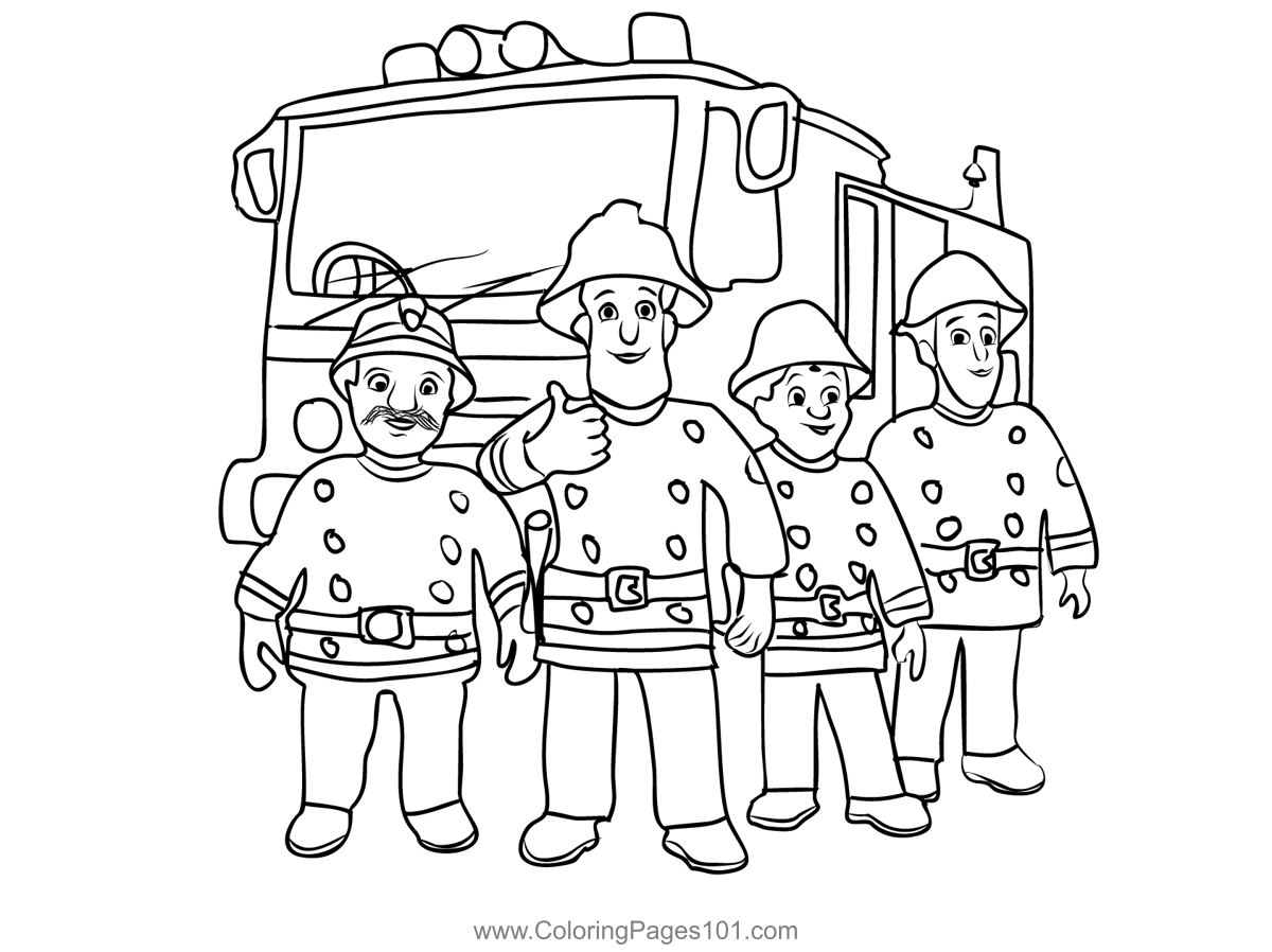Fireman Sam 2 Coloring Page For Kids Free Fireman Sam Printable
