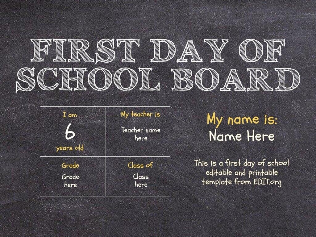 First Day Of Daycare Sign Free Printable
