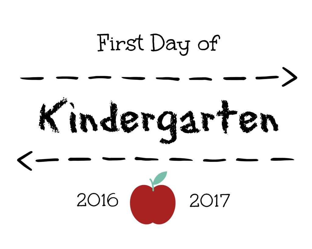 First Day Of Kindergarten Sign Free Printable