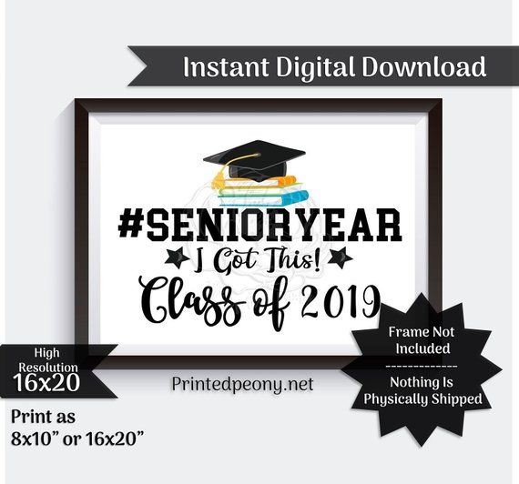 First Day Of Senior Year I Got This Printable Sign First Day Etsy 