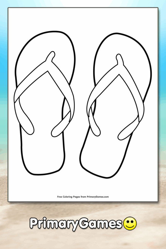 Flip Flop Coloring Pages Free Printable Printable Flip Flop Coloring Pages