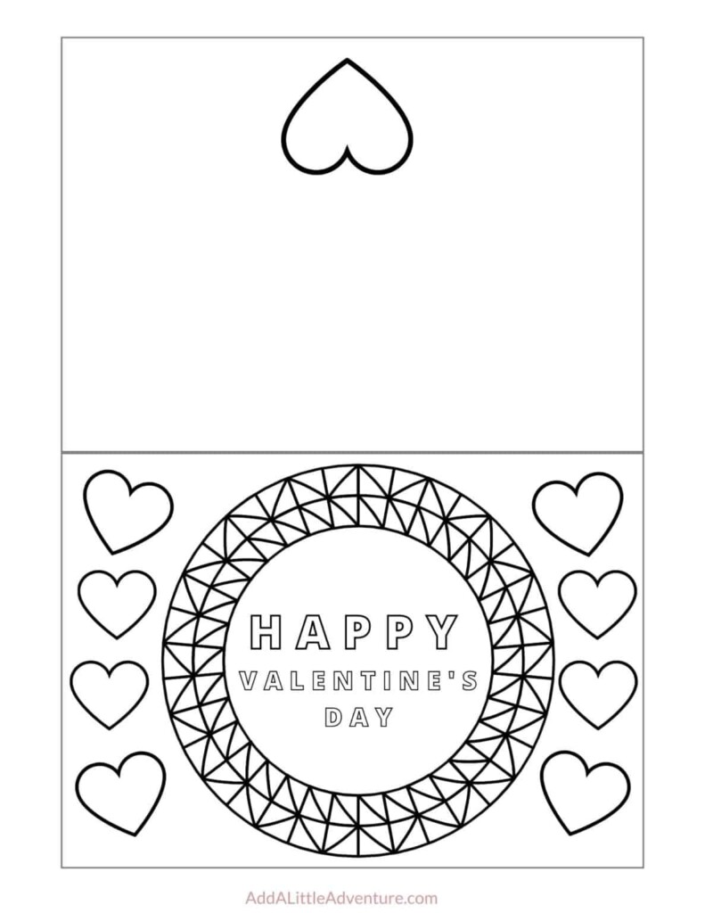 Foldable Printable Valentine 39 s Day Cards To Color