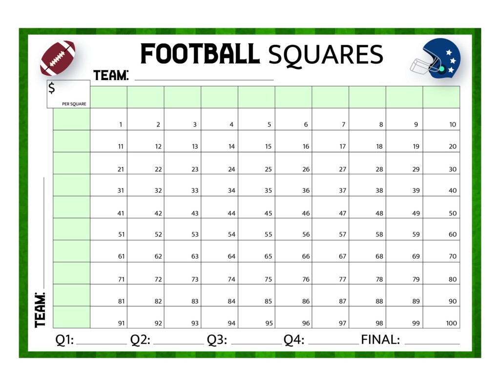 Football Squares Printable Football Games Football Game Instant 