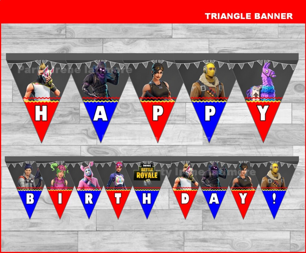 FORTNITE Banner Printable FORTNITE Triangle Banner FORTNITE Birthday 