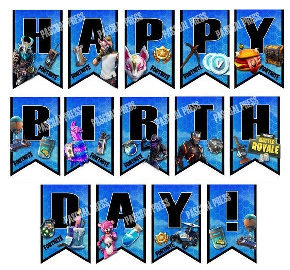 Fortnite Birthday Banner Free Printable Birthday Banner 51 OFF