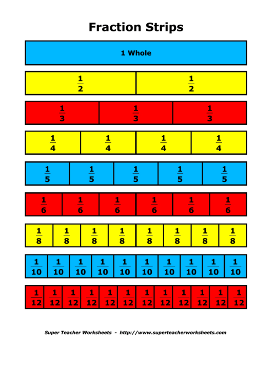 Fraction Strips Printable Pdf