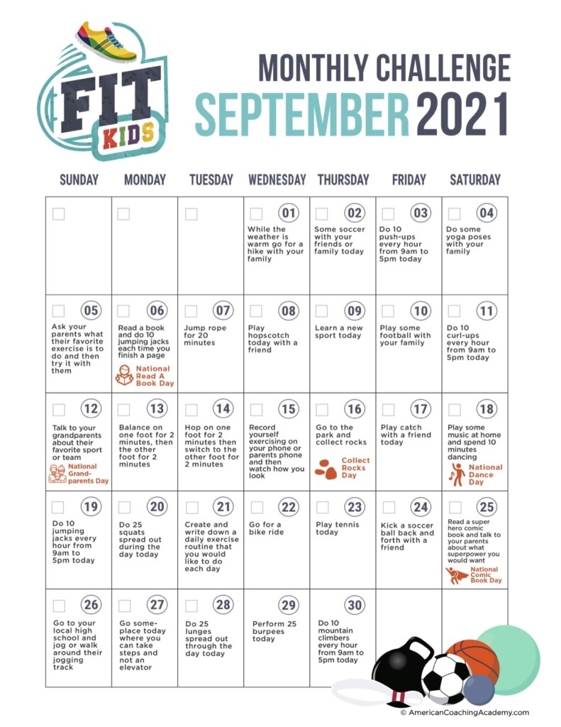 Free 30 Day Kids Fitness Challenge American Coaching Academy