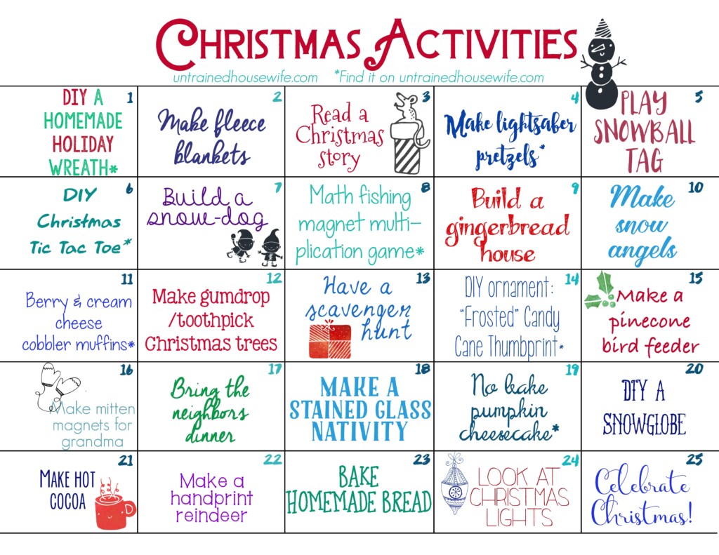 Free Advent Activities Printable Printable Templates