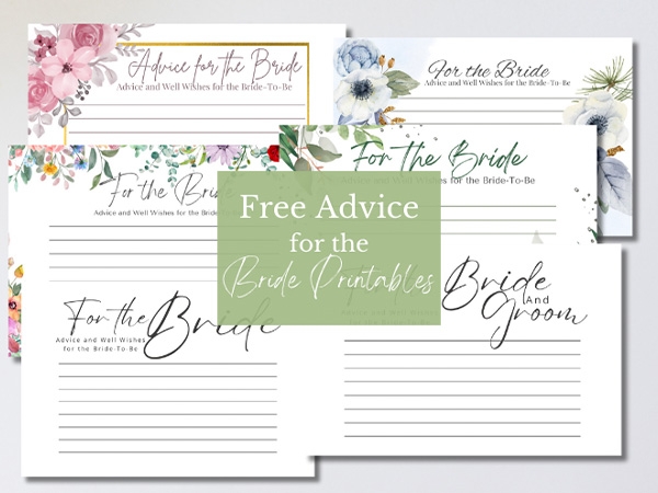 Free Advice For The Bride Printable Cards My Sweet And Saucy