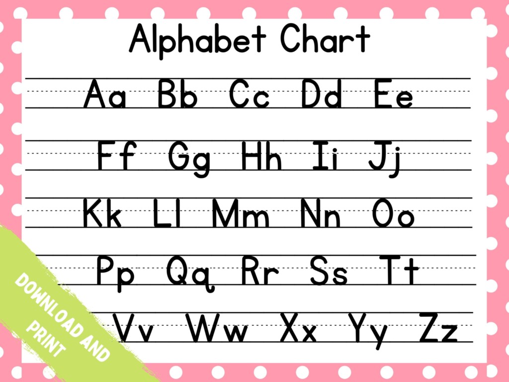 FREE Alphabet Desk Chart Line Printable 47 OFF