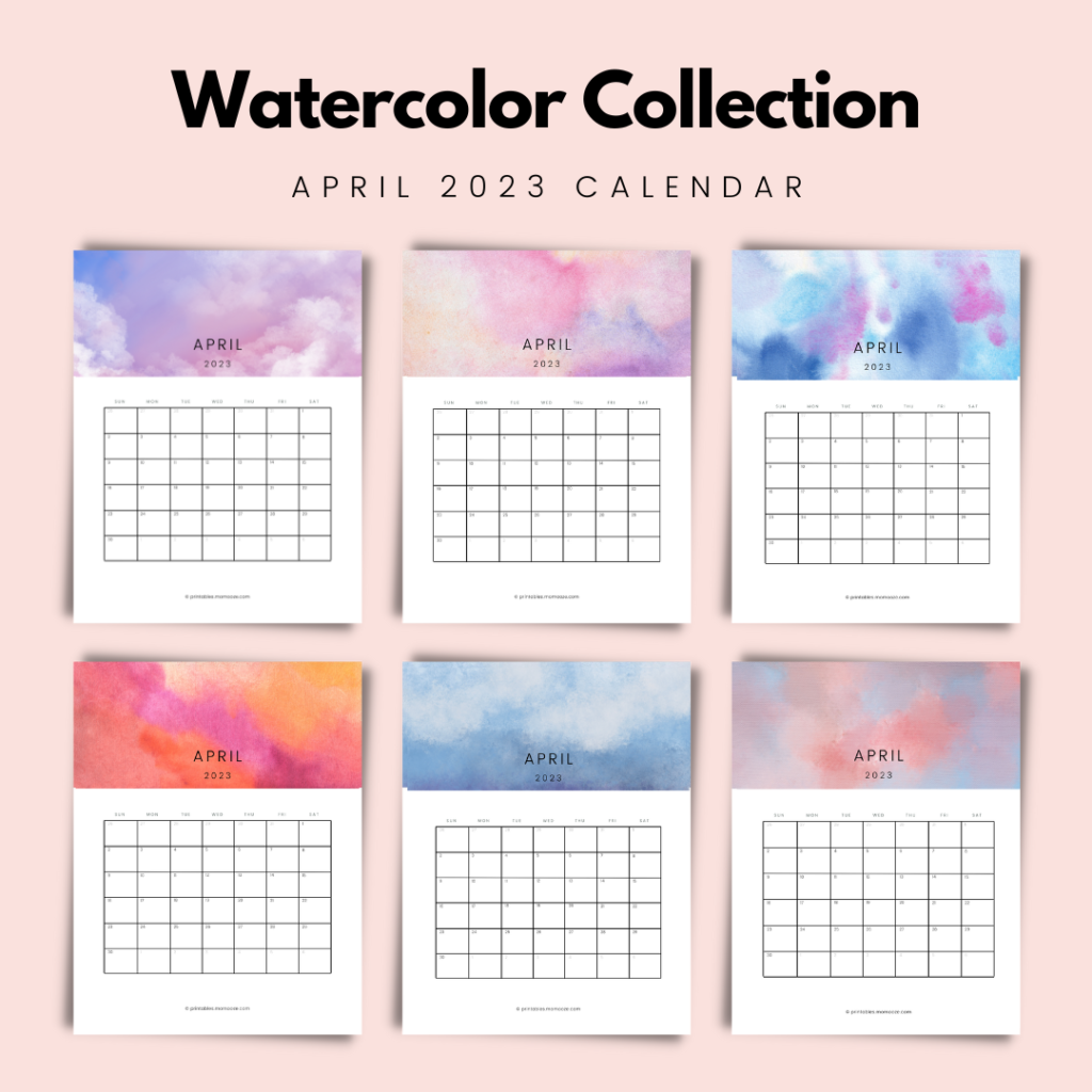 FREE April Calendar Printable 24 Cute Designs For April 2023