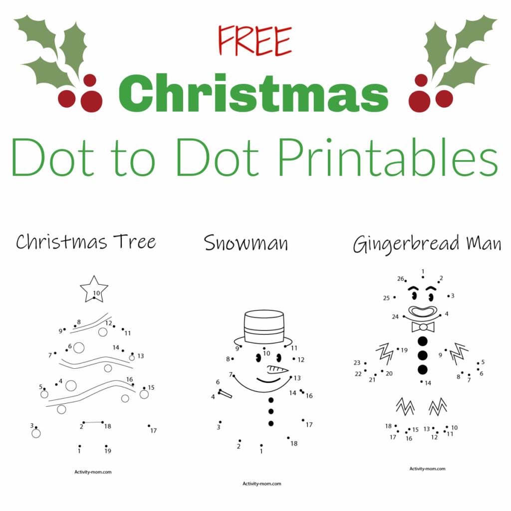 Free Christmas Dot To Dot Printables The Activity Mom Worksheets 