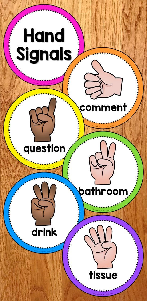 FREE Classroom Hand Signals Display Classroom Hand Signals Classroom
