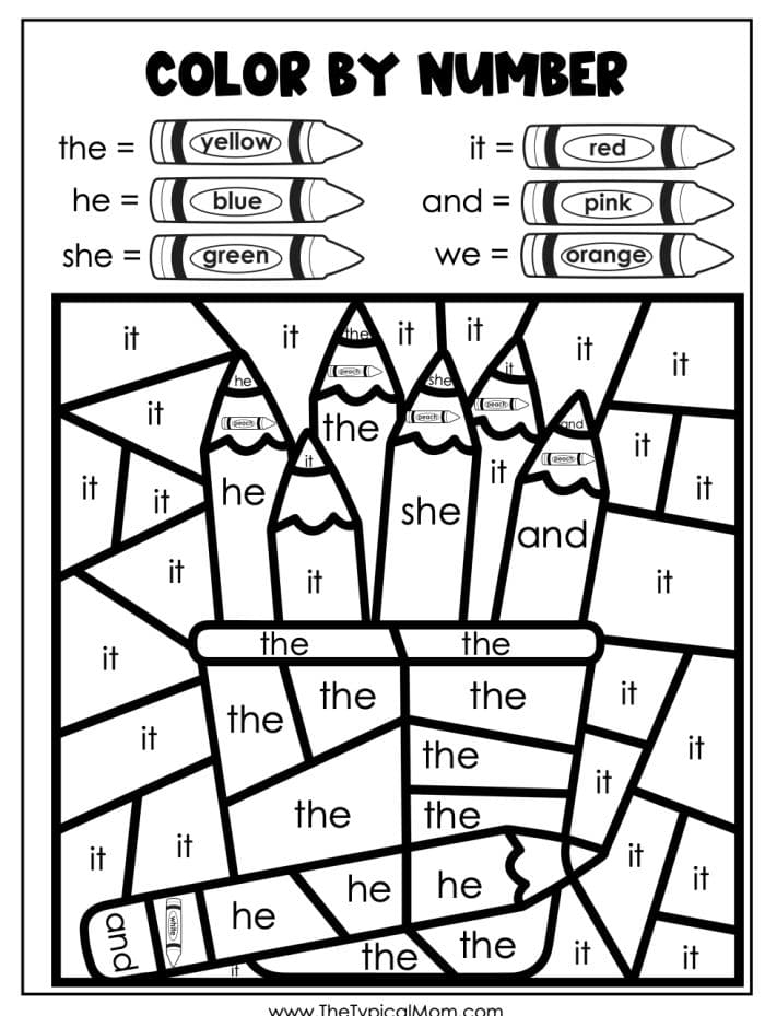 Free Color By Number Preschool Printables Letter Recognition