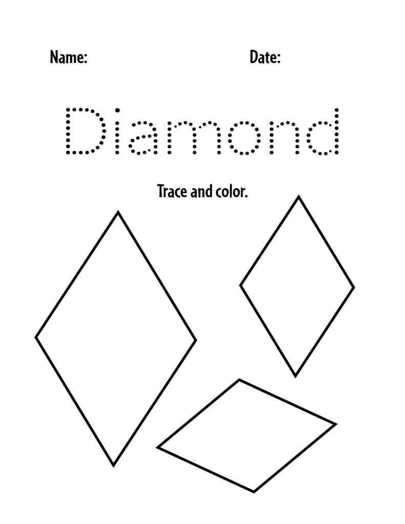 Free Diamond Worksheets For Preschool The Hollydog Blog Worksheets 