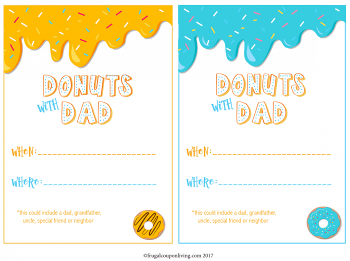 Free Donuts With Dad Printable Invite