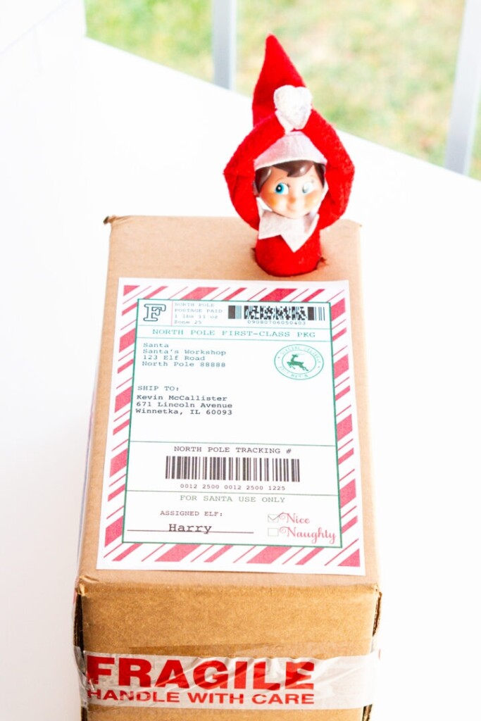 Free elf on the shelf mailing label 1 8 Mom Envy