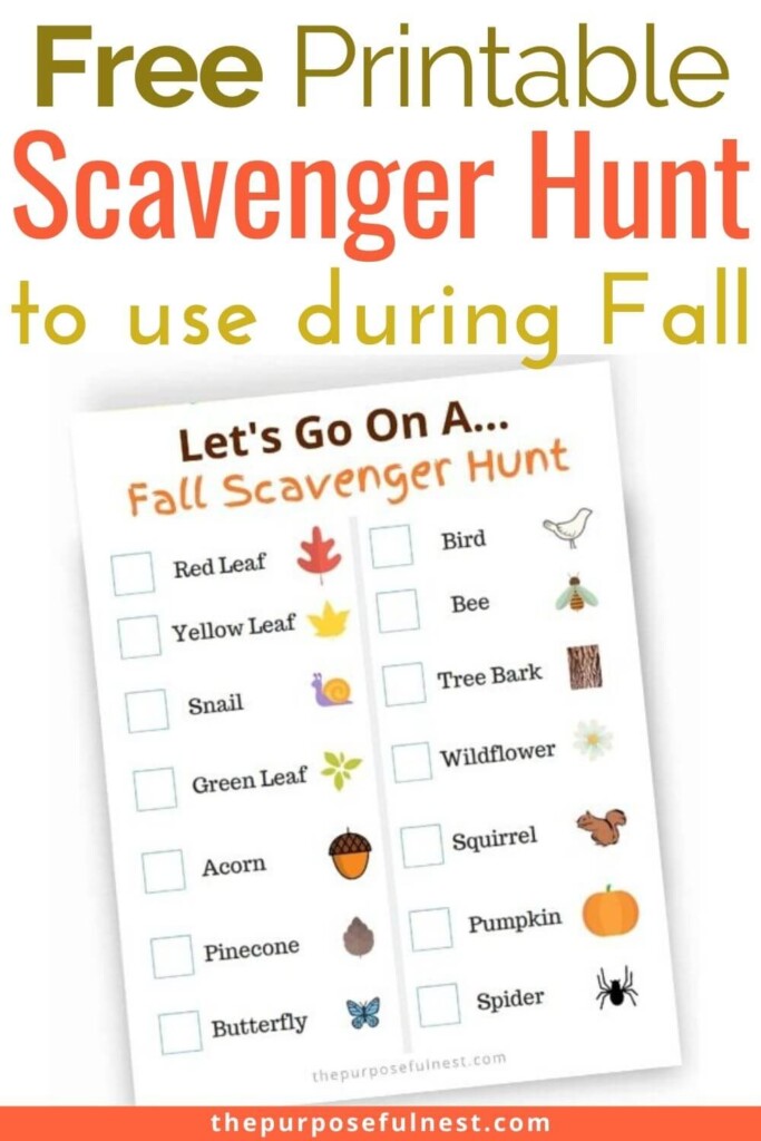 Free Fall Scavenger Hunt Printable The Purposeful Nest
