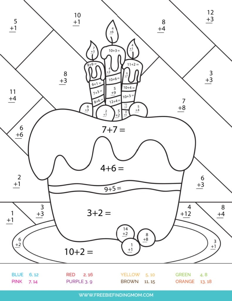 Free Free Printable Color By Number Addition Worksheet Download Free 