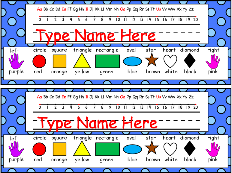 Free Name Plate Printable
