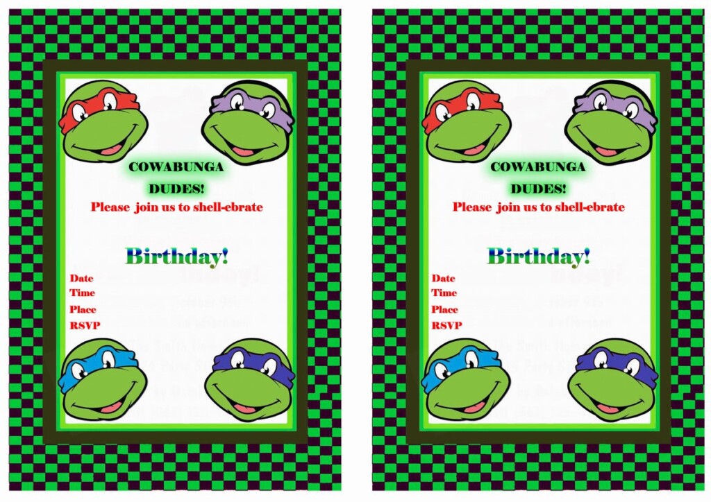 Free Ninja Turtle Printable Invitations Free Templates Printable