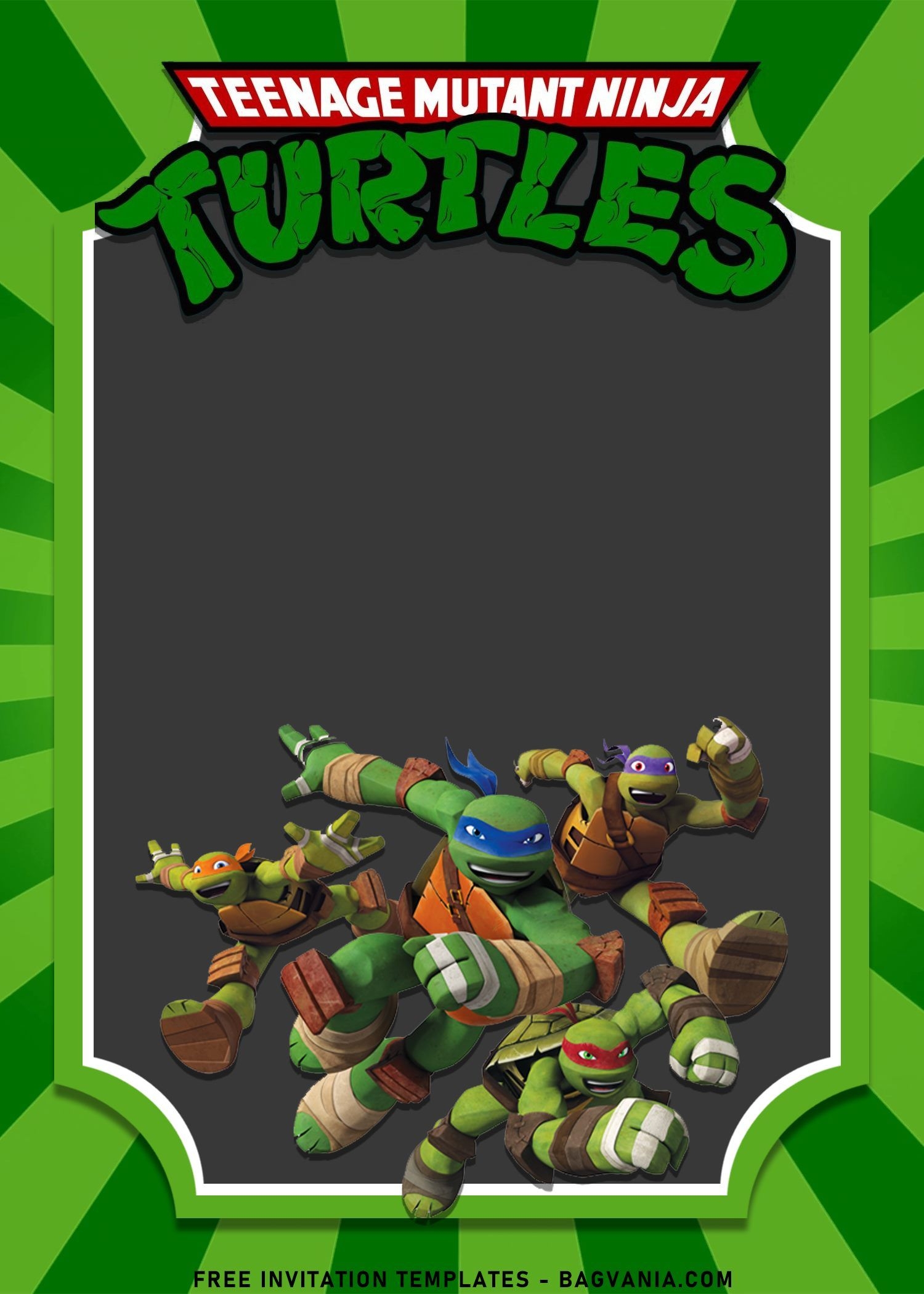 Free Ninja Turtle Printable Invitations Printable Form Templates And