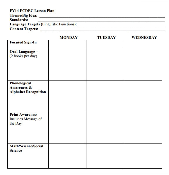 Free Preschool Printable Lesson Plans Printable Lesson Plans