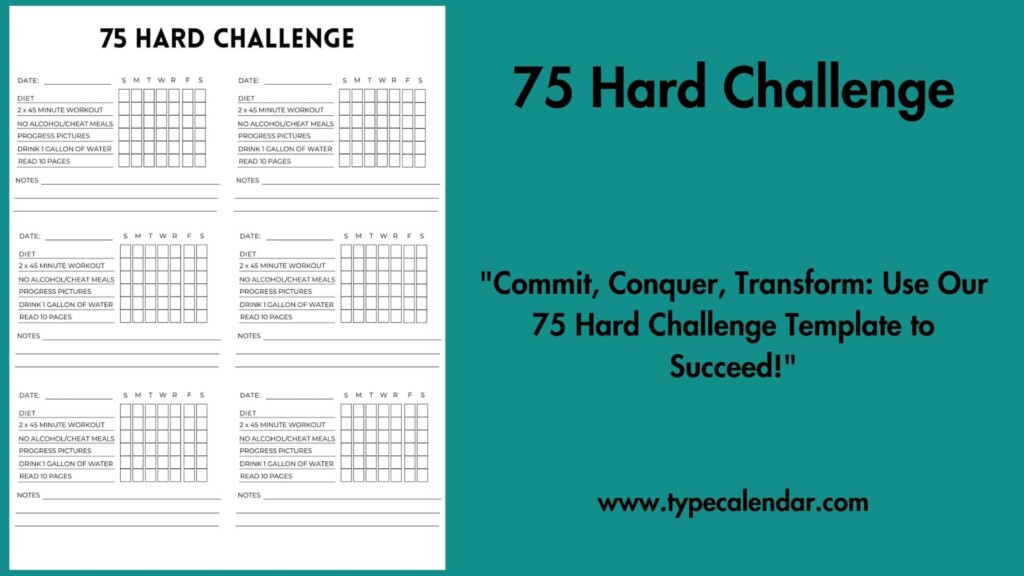 Free Printable 75 Hard Challenge Templates PDF Rules 55 OFF