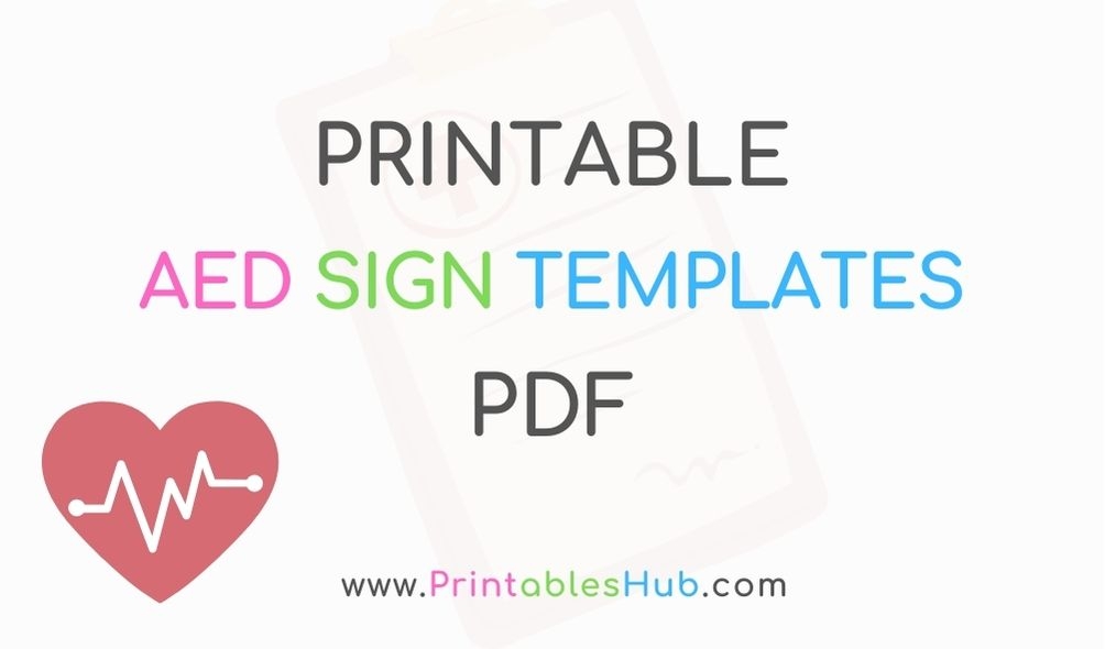 Free Printable AED Automated External Defibrillator Signs PDF 