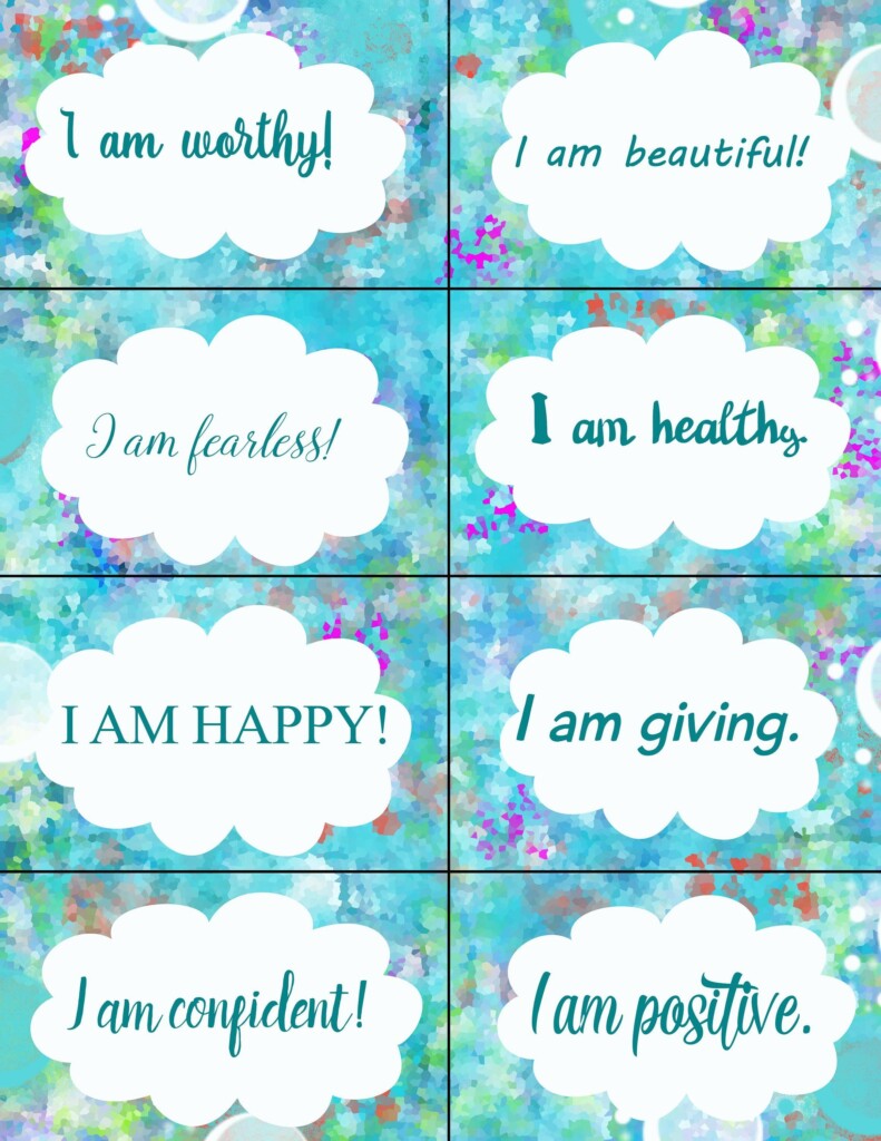 Free Printable Affirmation Cards Pdf For Students Printable Word Searches