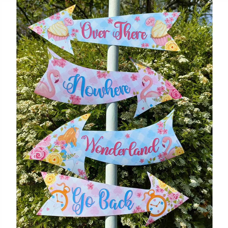 Free Printable Alice In Wonderland Arrow Signs Template Template Samples