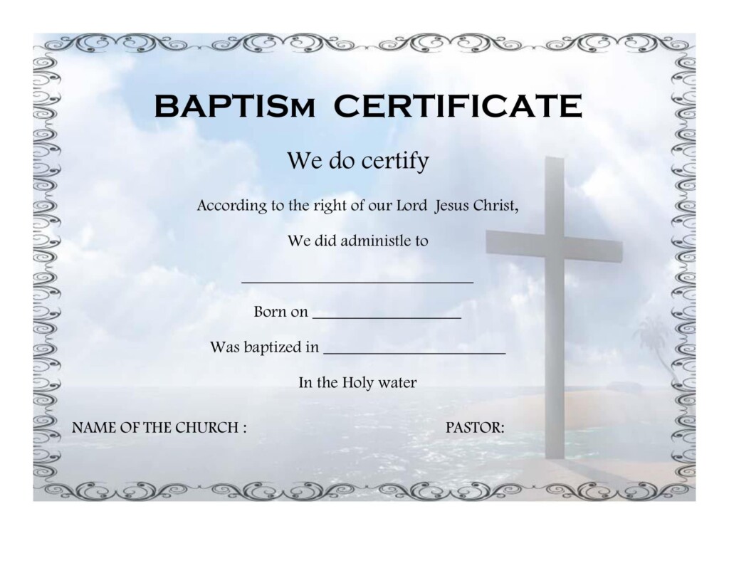 Free Printable Baptism Certificate Free Printable Editable Baptism 